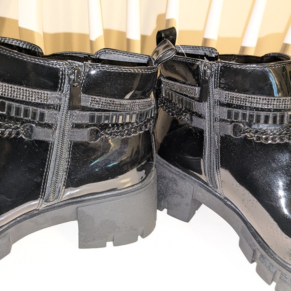 Torrid Glossy Black Combat Boots - Picture 3 of 6